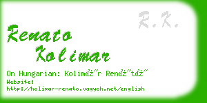 renato kolimar business card